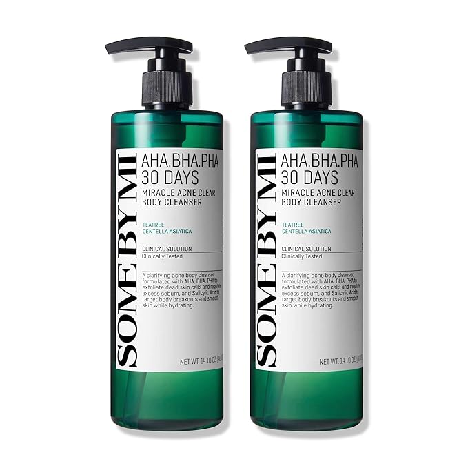 SOME BY MI AHA BHA PHA 30 Days Miracle Acne Clear Body Cleanser - Pack of 2 - Daily Exfoliating Tea Tree Acne Body Wash with Salicylic Acid - Deep Cleanses Sebum and Impurities - Korean Skin Care-GlimoraGlow