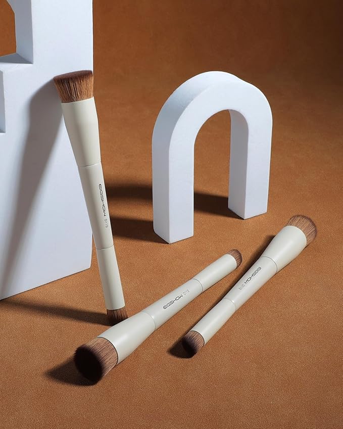 EIGSHOW Foundation and Concealer Brush, Dual Ended Makeup Brush For Flawless Foundation Coverage, Under Eye Concealer, Vegan & Cruelty-free (D110-Beige)-GlimoraGlow