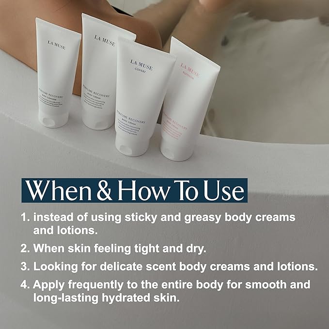 LA MUSE Perfume Body Lotion for Men(Deep Woody Amber) | Moisture Amber Body Lotion for Dry Skin, All Skin Types with Shea Butter | Non-Sticky & Non-Greasy, Fast Absorbing for Daily Use | 10.14 fl oz-GlimoraGlow