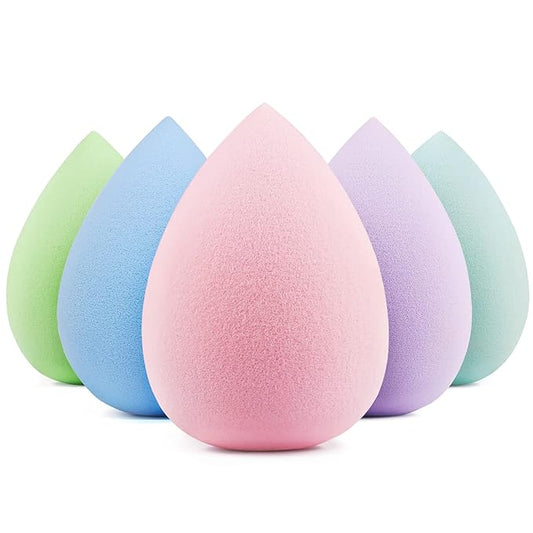 BEAKEY 5 Pcs Makeup Sponge Set, Latex-Free Makeup Sponges for Foundation, Multi-colored Boun Boun Sponges, Flawless for Liquid, Cream, and Powder-GlimoraGlow