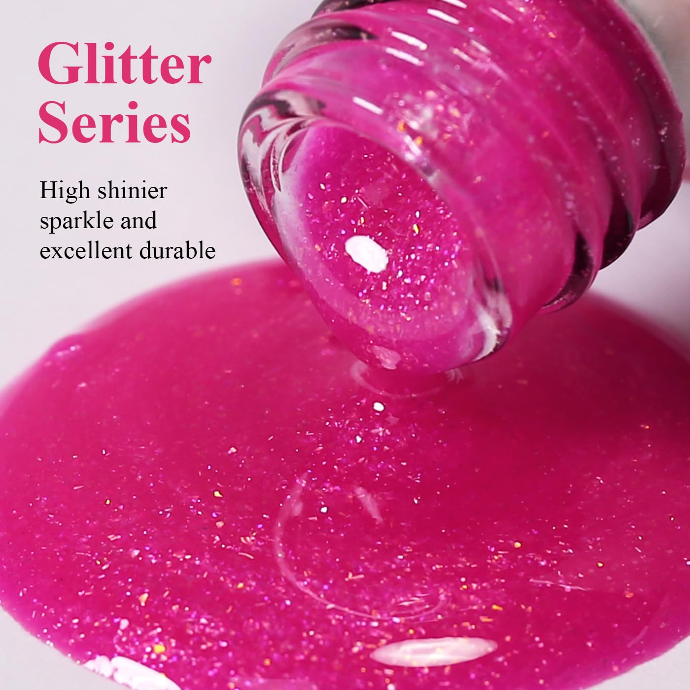 Imtiti Glitter Gel Nail Polish, Pink Iridescent Glitter Gel Polish Diamond Shimmer Sparkle Soak Off UV LED Nail Gel Polish spring summer Manicure 10ML-GlimoraGlow