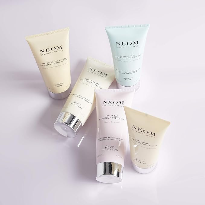 Neom- Great Day Magnesium Body Butter, 200ml | Mandarin & Wild Mint | Cream Moisturiser With Essential Oils | Nourish & Soften | Fresh & Zesty-GlimoraGlow