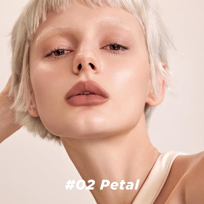 ITY Velvet Matte Finish Lip Stain-Mousse Textured Lip Clay, Nude Shade, Conceals Lip Lines, Rich Pigment Lip Tint Lipsticks, 0.14 oz (4g) in Petal-GlimoraGlow