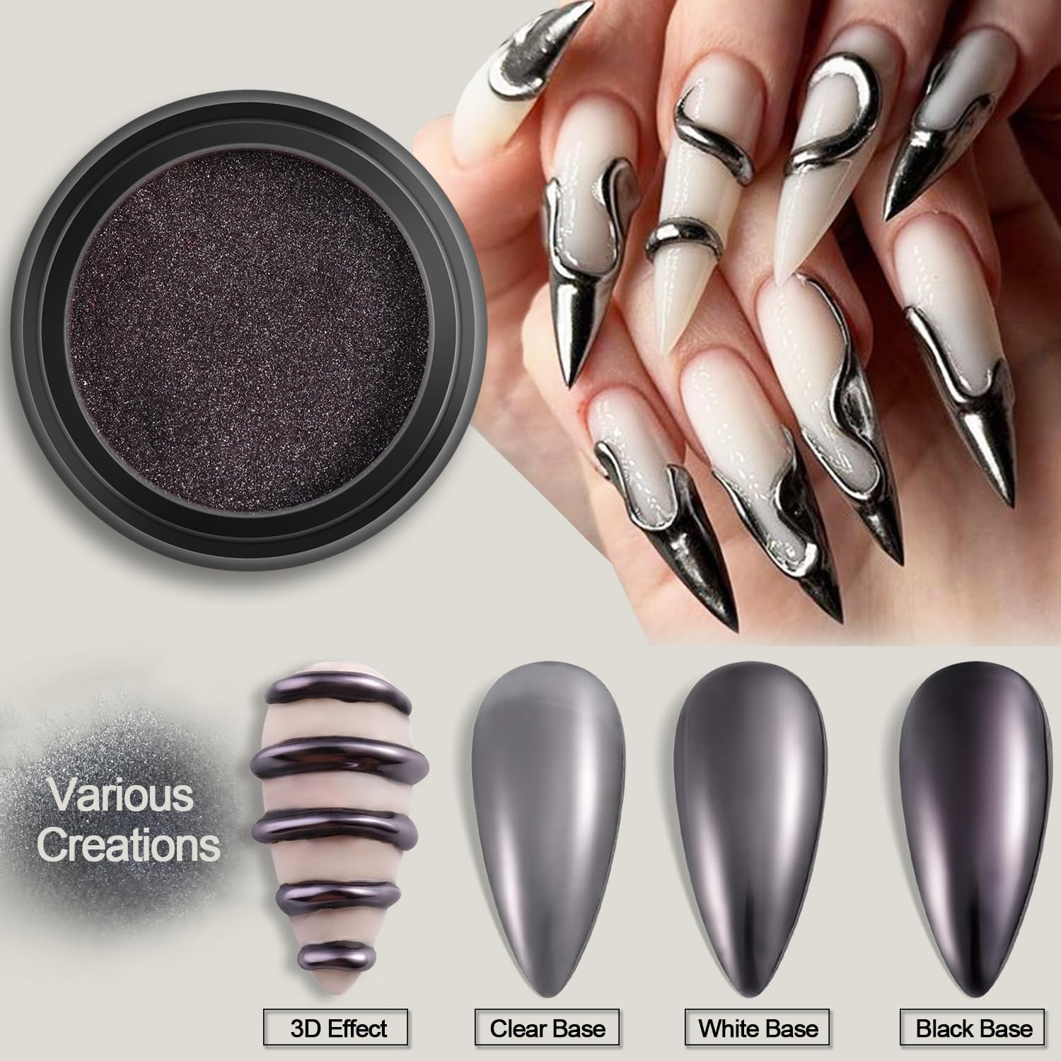 24 Colors Chrome Nail Powder Set Metallic Mirror Effect Gold Silver Pink Chrome Nail Powder White Pearl Iridescent Multi Chrome Powder for Nails Chameleon Rubbing Pigment Manicure Supplies-GlimoraGlow