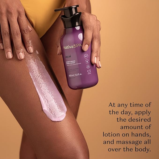 Nativa SPA by O Boticário, Açaí Moisturizing Body Lotion | Long-Lasting Hydration and Lightweight, Fragranced Moisturizer, 13.5 Ounce-GlimoraGlow