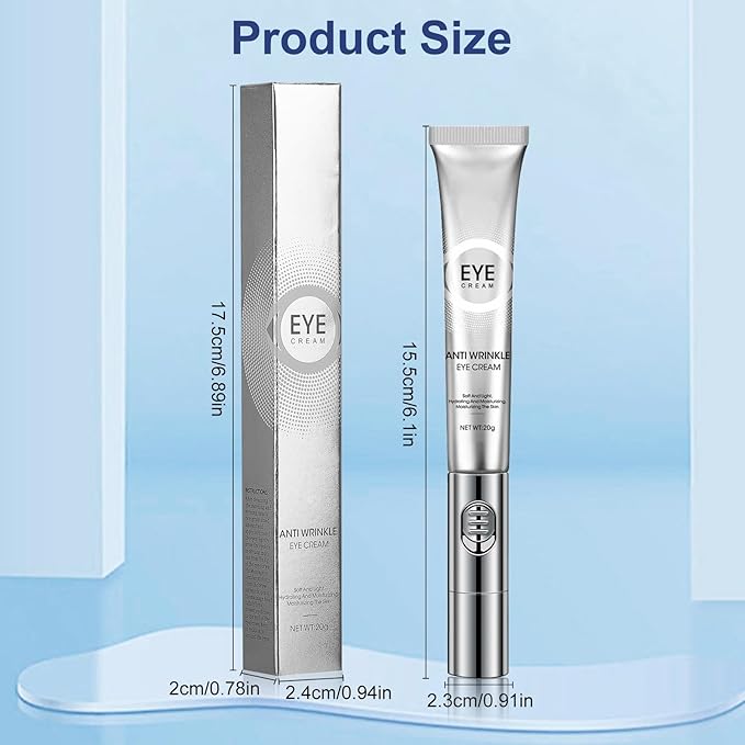20g Eye Cream with Electric Massage, Moisturizing Anti-Wrinkles Eye Cream, Anti Aging Eye Cream for Dark Circles and Puffiness, Results in 3-4 Weeks to Reduce Fine Lines-GlimoraGlow