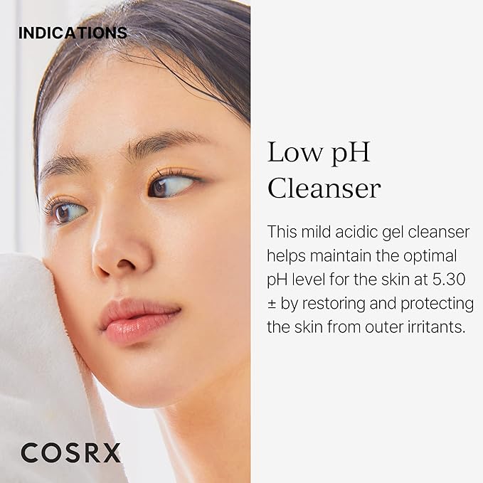 COSRX Low pH Good Morning Gel Face Cleanser, 5.07 fl oz, BHA Face Wash, Daily Mild Face Cleanser for Sensitive Skin, PH Balancing, Korean Skin Care, Korean Face Wash-GlimoraGlow