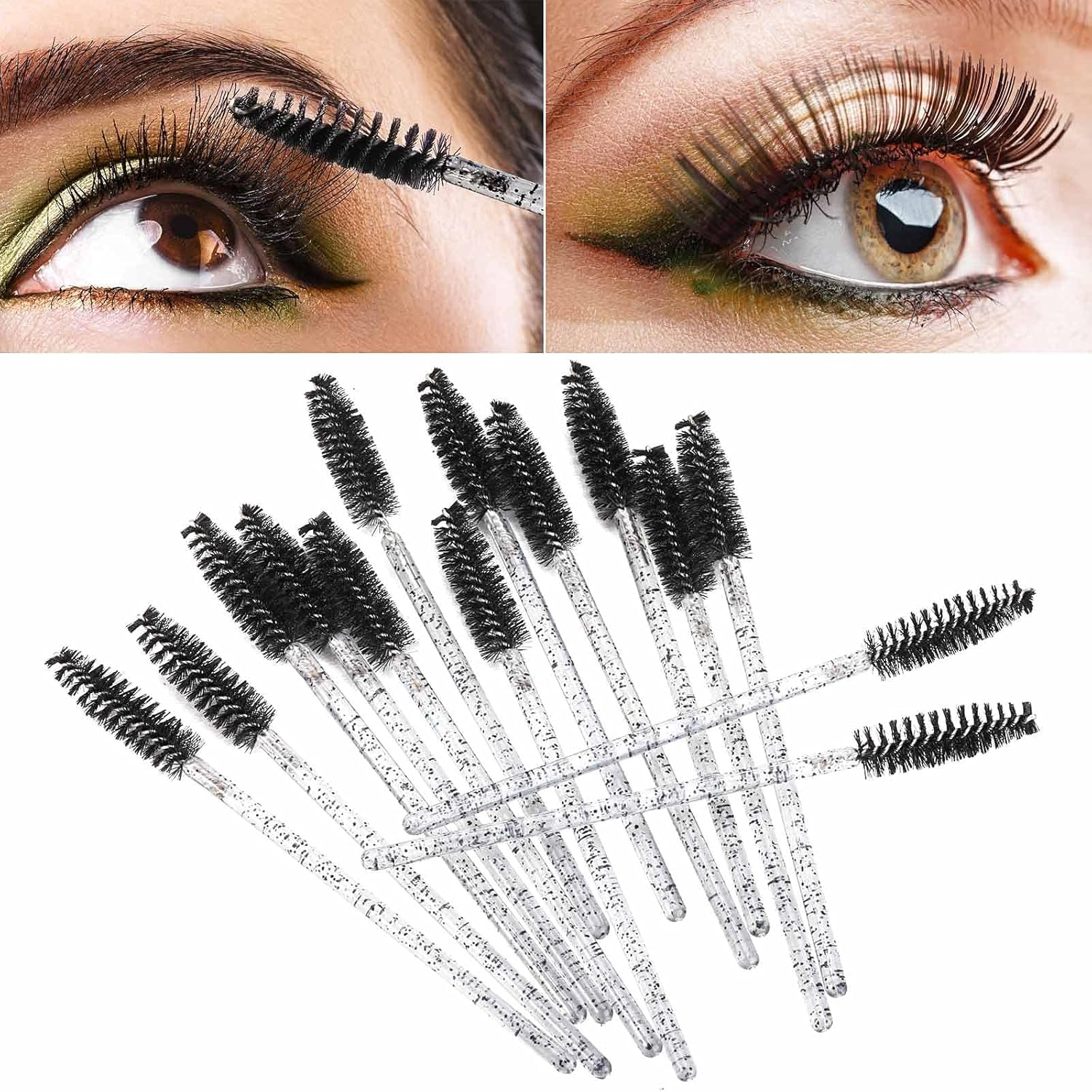 Tbestmax 1000 Disposable Mascara Wands Eyelash Brush Spoolies for Eyebrow Eye Lash Extension Black-GlimoraGlow