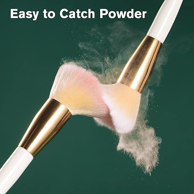 Makeup Brushes Set 10Pcs Professional Kabuki Foundation Eyeshadow Blush Blending Lip Full Face Cosmetic Kit W/Makeup Brush Set with Holder-GlimoraGlow