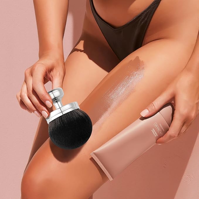 docolor Extra Large Body Makeup Brush For Self Tanner, 3 Inch Width Self Tanning Brush Kabuki Brush, Soft synthetic hair, for Foundation, self-tanners, bronzer, sun blocks, powder, For Face and Body-GlimoraGlow