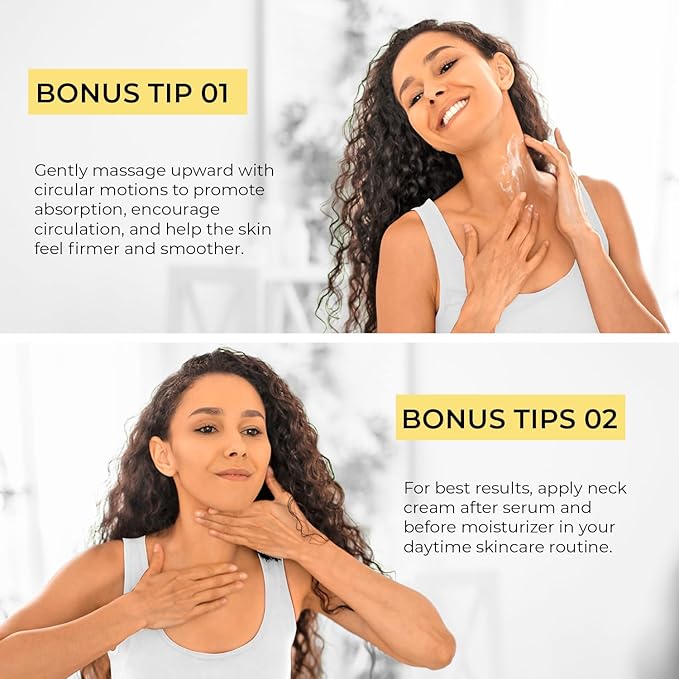 Neck Tightening Cream: Tighten and Lift Neck Cream For Tightening and Firming, Fine lines, Loose & Sagging On Face, Decollete & Other Skin Areas - 3.4 Oz-GlimoraGlow