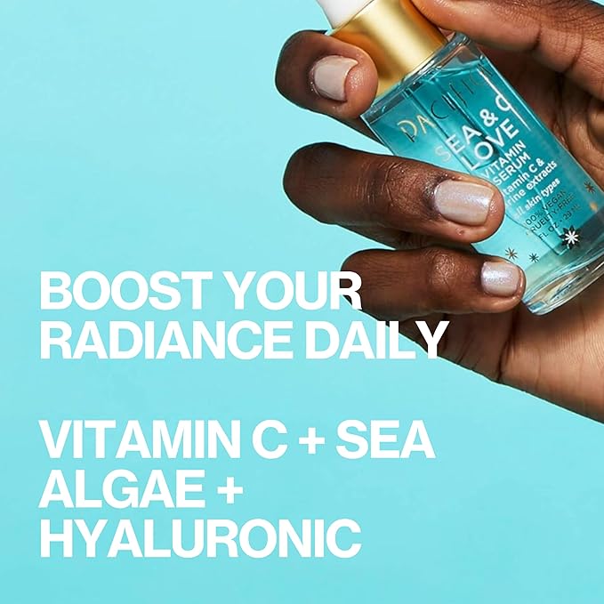 Pacifica Beauty Sea and C Love Vitamin C Serum, Skincare, Hyaluronic Acid, Green Tea, Marine Extracts, Blue Light Protection, Brightening, Lightweight, Face Care, Skin Care Serum, 1 fl oz (1 Count)-GlimoraGlow