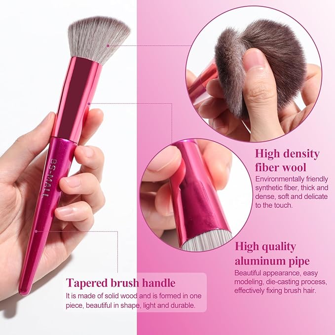 BS-MALL Makeup Brush Set 18 Pcs Premium Synthetic Foundation Powder Concealers Eye shadows Blush Makeup Brushes with black case-GlimoraGlow