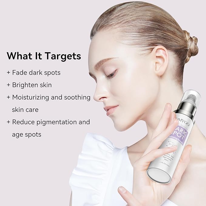 Dark Spot Remover for Face, Dark Spot Corrector for Age Spot Sun Spot Brown Spot Melasma Uneven Skin Tone, with Vitamin C and Hyaluronic Acid for Women and Men, 1.7 FL OZ-GlimoraGlow