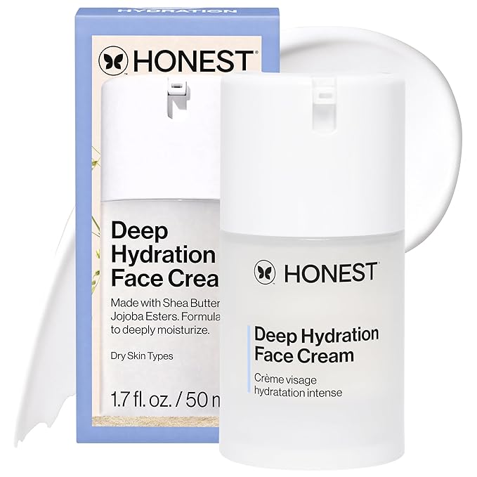 Honest Beauty Deep Hydration Face Cream for Dry Skin | Hydrates + Supports Natural Moisture Barrier | Hypoallergenic + Gentle for Sensitive Skin | 1.7 fl oz-GlimoraGlow