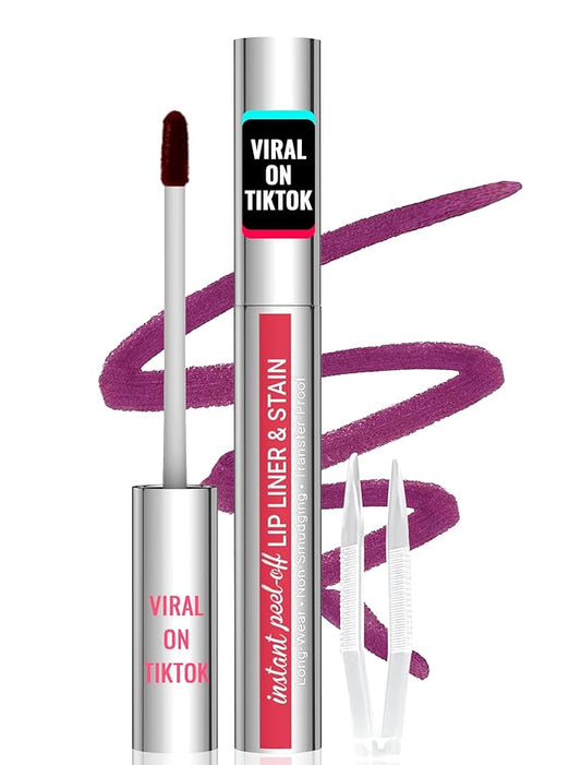 iMethod Lip Stain - Lip Liner Stain, Lip Stain Peel Off with Tweezer, Long Lasting Natural, Waterproof, Easy to Use, Stay On All Day, PLUMPED-GlimoraGlow