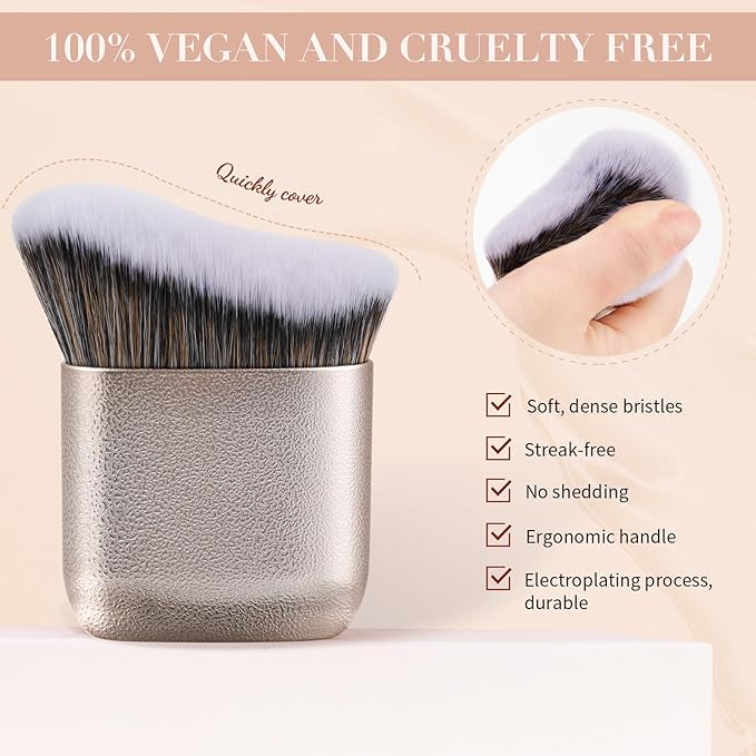 docolor Self Tanner Brush Body Makeup Brush for Flawless Face and Body Makeup, Sunless Tanner Blending Brush Body Brush for Self Tanner, Bronzer, Foundation, Vegan & Cruelty Free-GlimoraGlow