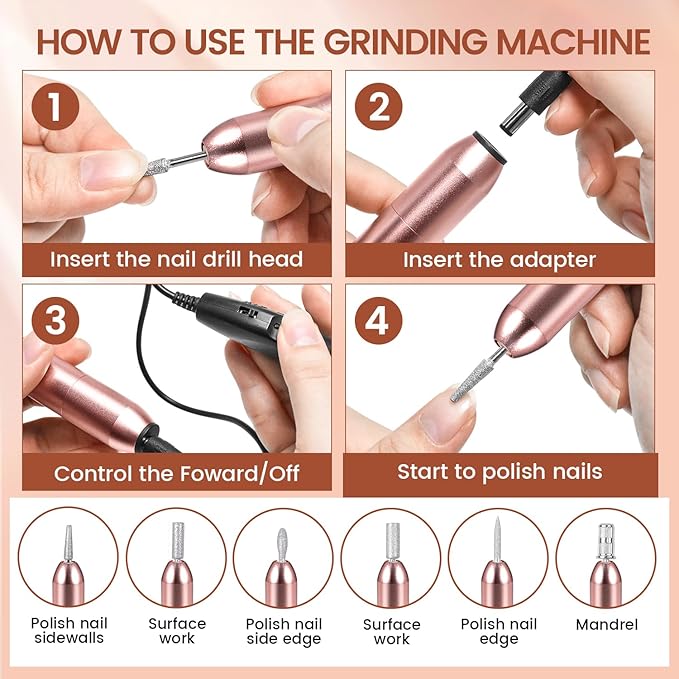 JEWHITENY 14 pcs Poly Gel Nail Extension Kit With Drill Machine U V Nail Light ALL In One Polygel Starter Kit-GlimoraGlow