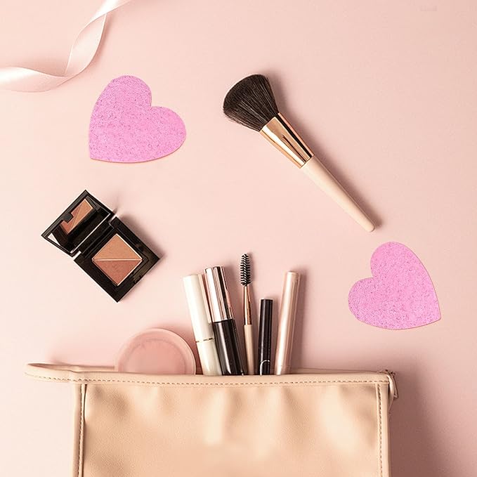 100 Count Compressed Pink Facial Sponges | 100% Natural Cellulose Eco-Friendly Makeup Sponges for Gentle Cleansing, Exfoliating & Stubborn Makeup Removal | Travel & Home Beauty Essentials for Women-GlimoraGlow