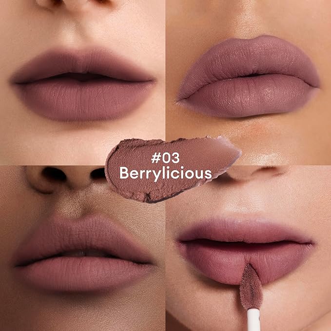 ITY Velvet Matte Finish Lip Stain-Mousse Textured Lip Clay, Red Shade, Conceals Lip Lines, Rich Pigment Lip Tint Lipsticks,0.14 oz (4g) in Berrylicious, Ginger.-GlimoraGlow
