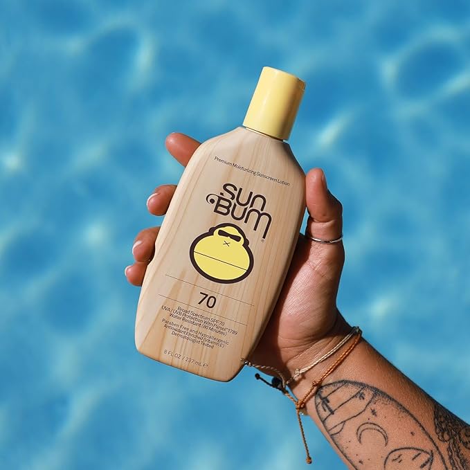 Sun Bum Original SPF 70 Sunscreen Body Lotion - Broad Spectrum Moisturizing Sunscreen with Vitamin E - Hawaii 104 Act Compliant (Made without Octinoxate & Oxybenzone) - 8 oz-GlimoraGlow