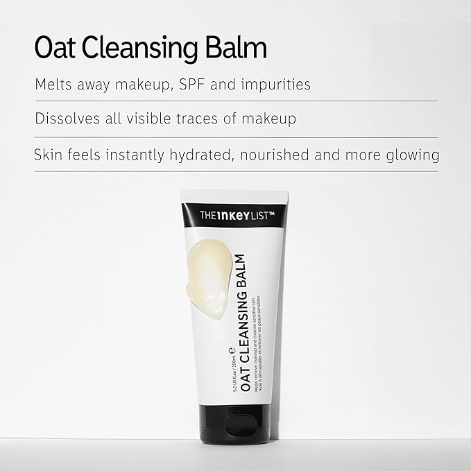 The INKEY List Oat Cleansing Balm 5 Fl Oz/150ml, Dissolves Makeup, Nourishing Skincare, Gentle Cleanser, Vegan Friendly, Suitable For All Skin Types-GlimoraGlow