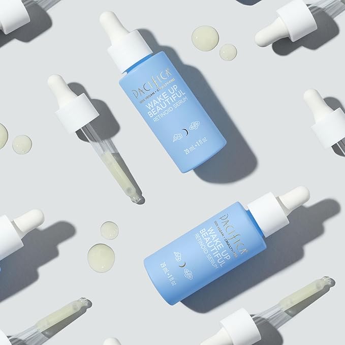 Pacifica Retinol Serum for Face - Wake Up Beautiful Retinoid Night Face Serum - Anti-Aging Skin Care & Skin Brightening - Retinol, Collagen & Antioxidants Vegan & Cruelty-Free Dermatologist Tested-GlimoraGlow