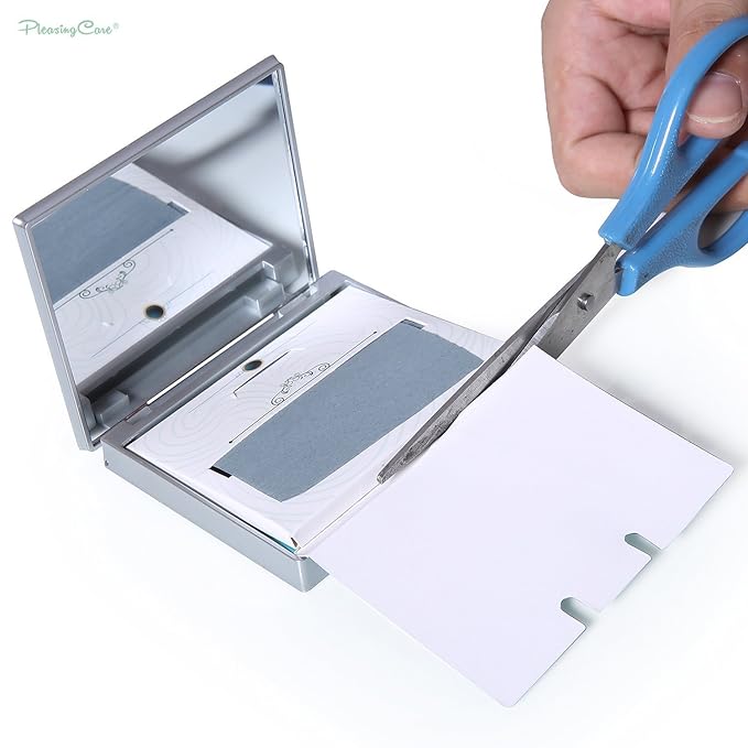 Makeup Mirror with Facial Oil Blotting Paper Sheets - Bamboo Charcoal 100 Counts, Silver Compact Folding Cosmetic Travel Mirror-GlimoraGlow