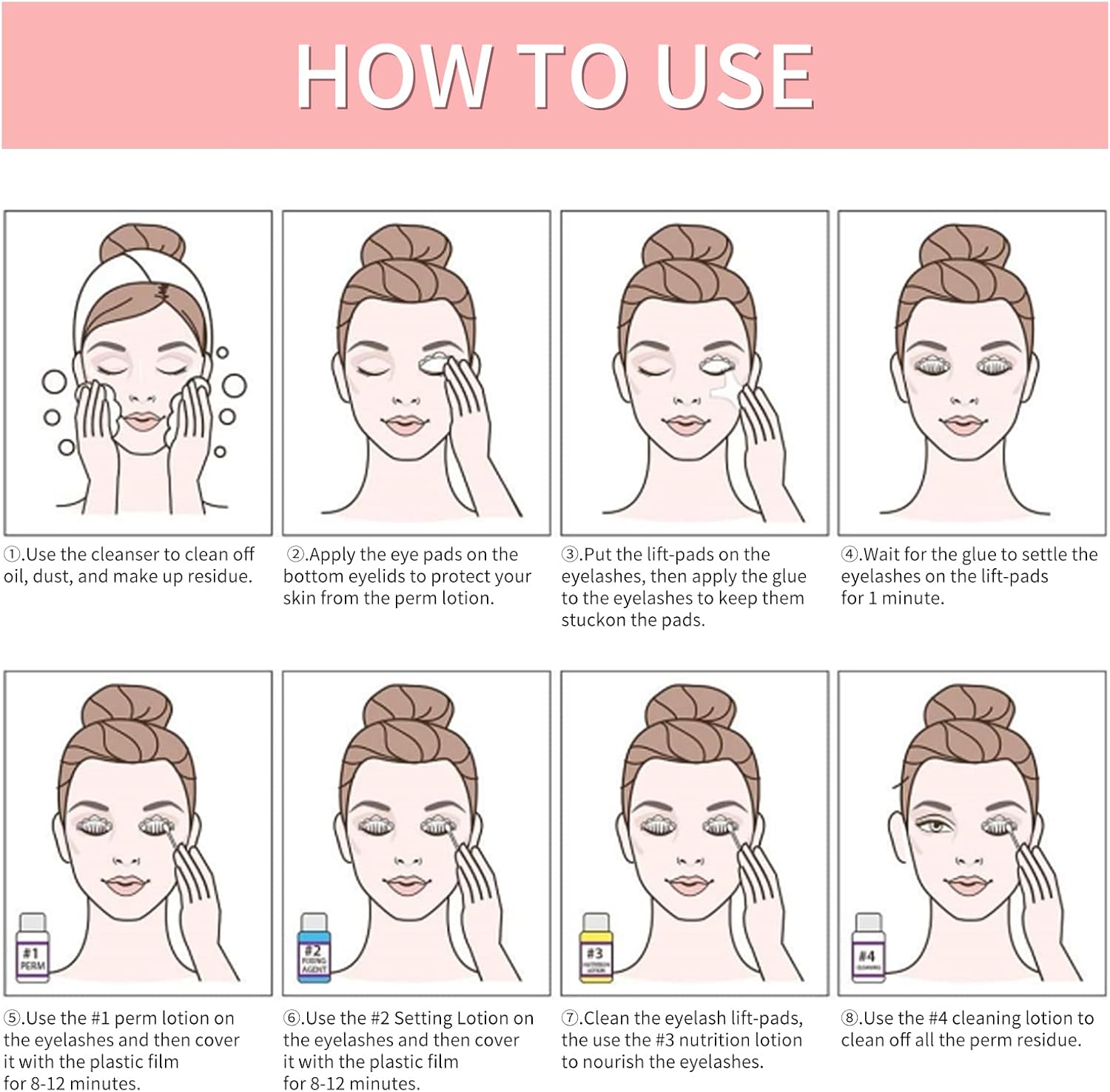 ICONSIGN Lash Lift Kit, Professional Salon Semi-Permanent Curling Eyelash Perm Kit with Lash Shields, Eye Gel Pads and Brushes-GlimoraGlow