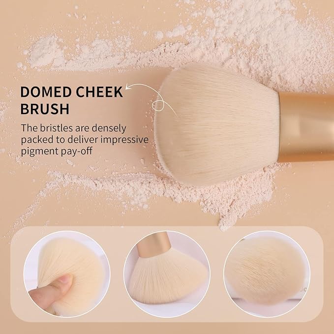 DUcare Powder Brush - Fluffy Large Makeup Brush With Soft Synthetic Bristles For Quick Makeup Setting and Blush for Flawless Application-GlimoraGlow