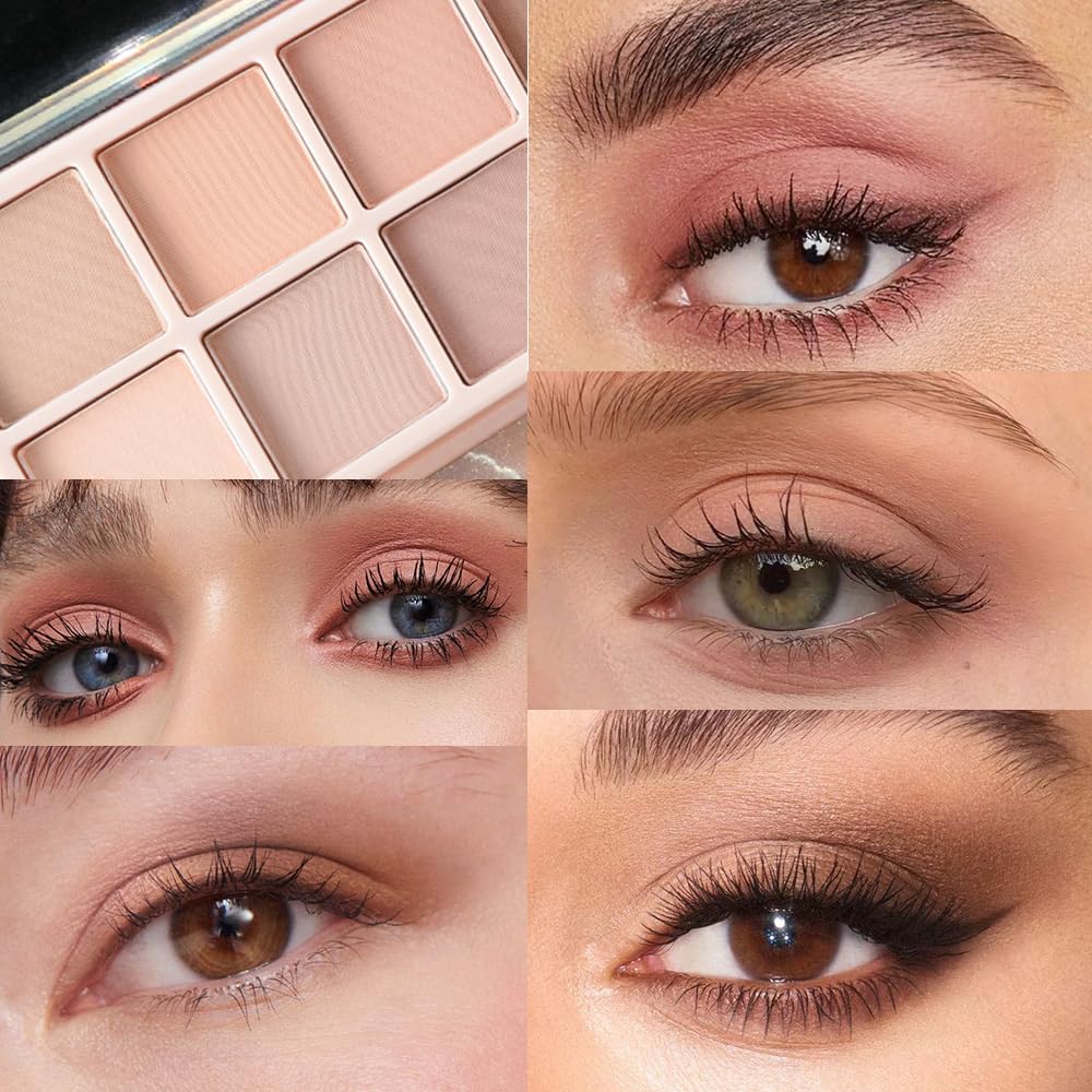 10 Color Matte Neutral Eyeshadow Palette - Nude Naked Beige Brown Shades, Blendable Long-Lasting, Vegan Cruelty-Free Natural Nude Eye Shadow Palette for Women, Professional Makeup Looks-GlimoraGlow