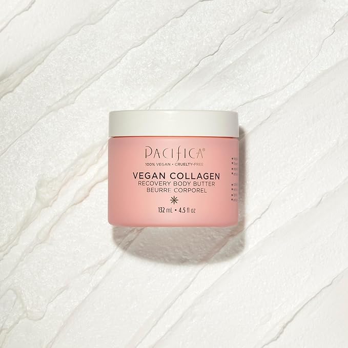 Pacifica Beauty | Vegan Collagen Body Butter | Hydrating, Nourishing, Moisturizer | Long-Lasting Hydration | Cream Lotion for Dry Skin | Light Floral Scent | Paraben Free | Vegan + Cruelty Free-GlimoraGlow