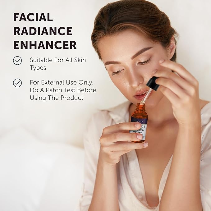 VALITIC Vitamin C Serum - Anti Aging and Dark Spot Remover for Face, Skin Care with Hyaluronic Acid, Collagen, Kojic Acid, Turmeric Oil - Brightening Face Serum 1 fl oz-GlimoraGlow