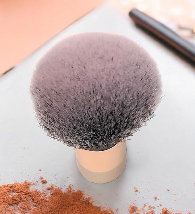 Luxurious and Large Soft Fluffy Powder Brush, Use as a Spray Tan Finishing Tool, Multipurpose Face and Body Barber and Beauty Tool, Large Kabuki Brush by BevyGold (Rosegold)-GlimoraGlow