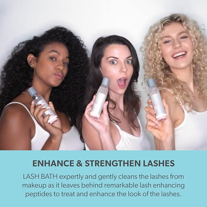 Serious Skincare Lash Bath & Conditioner - Double Action Eye Makeup Remover - Oil Free - Enhancing Peptides Promotes Eyelash Growth - Clover Flower - Effortlessly Removes Waterproof Mascara - 4 oz.-GlimoraGlow