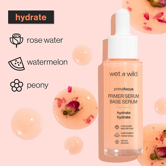wet n wild Prime Focus Facial Serum Primer Makeup Extending, Hydrating Face Skin Care Product, Reduces Fine Lines And Wrinkles, For Repairing Dry Skin, Retinol Alternative-GlimoraGlow