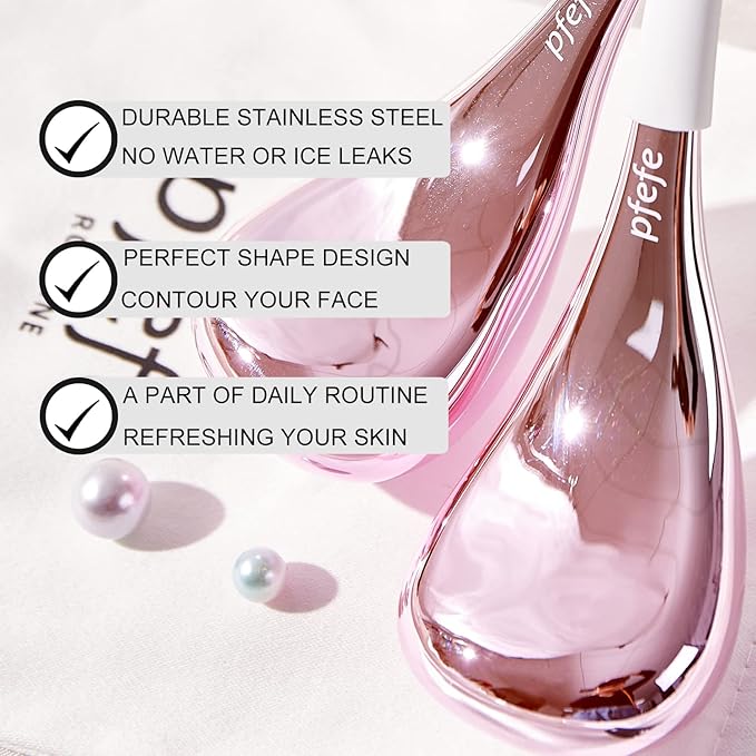 Cryo Sticks for Face, Ice Globes Cryo Globes for Facials, Esthetician Supplies Gifts, Unbreakable Stainless Steel Ice Roller Cooling Spa Balls with Storage Case-GlimoraGlow