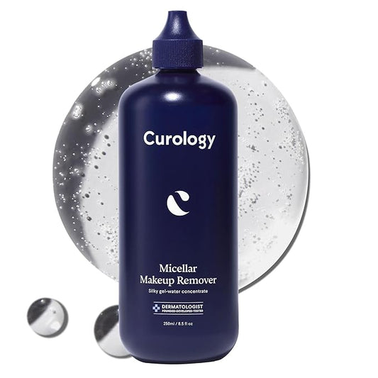 Curology Micellar Water Makeup Remover, Cleansing Gel Water Concentrate, Waterproof Eye and Face Make Up Removal, 8.5 fl oz-GlimoraGlow
