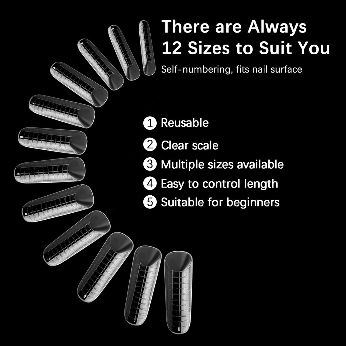 120 Pcs Poly Extension Gel Dual Nail Forms Nail Molds With Scale Builder Coffin Nail for Gel Manicure Nail Art Design Salon DIY at Home (Long Dual Nail Forms Set)-GlimoraGlow