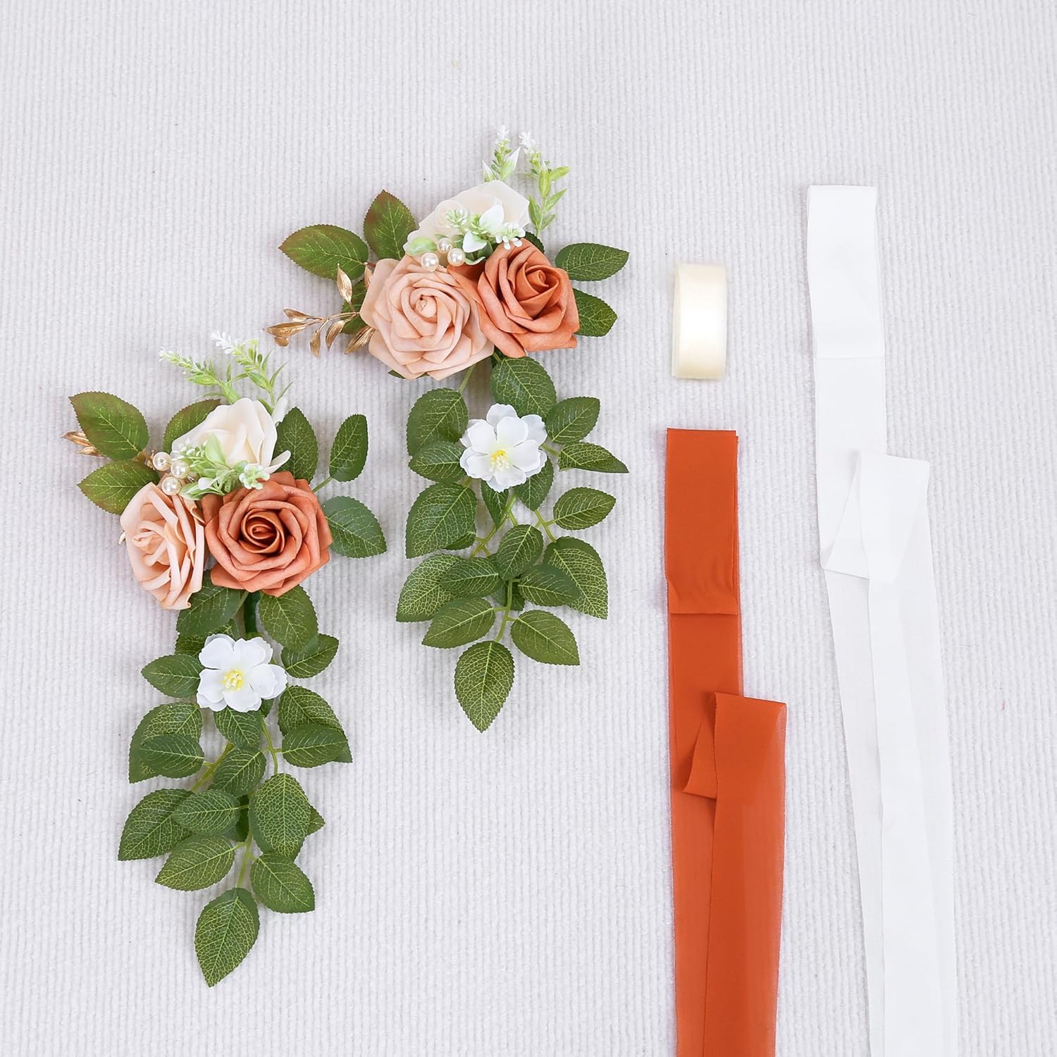 10 Wedding Aisle Decorations for Ceremony - Terracotta Chair Flowers for Church Pew Decor