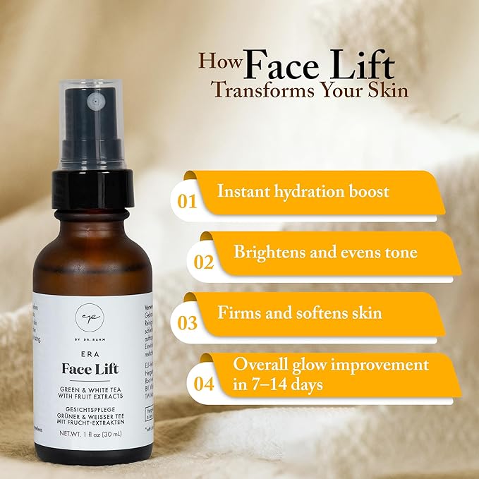 4 Oz Face Lift Mist - Hydrating Face Moisturizer with Green Tea & Niacinamide - Natural Skin Care Spray with Antioxidants, Amino Acids & Aloe for Brighter, Softer Complexion-GlimoraGlow