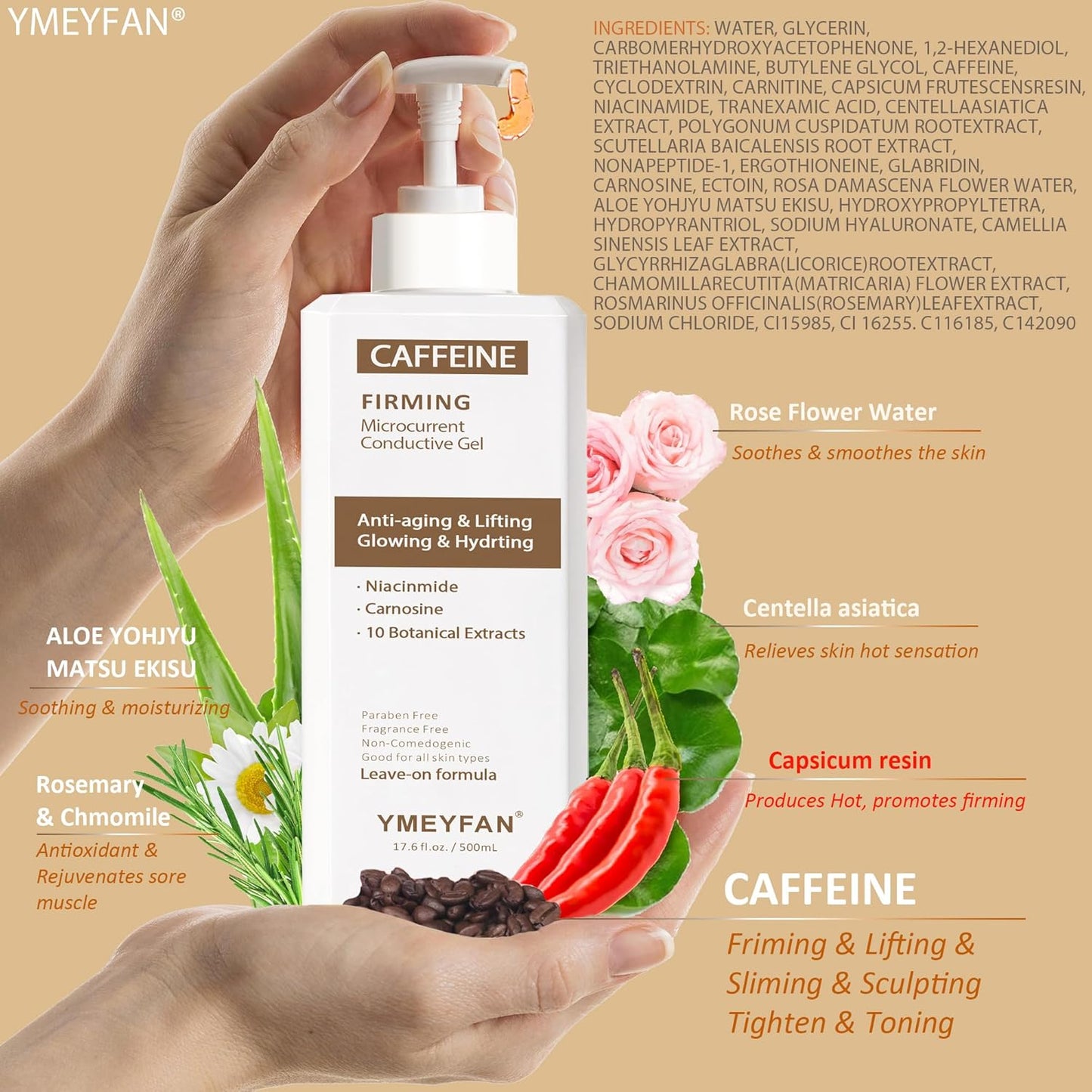 Hot Caffeine Conductive Gel for Body Sculpting Machine, Massage Gel for Body Slimming, Skin Firming & Lifting, Tighten Arms, Tummy, Butt, Thighs for Women and Men, with Capsicum Resin Help Fat Burning-GlimoraGlow