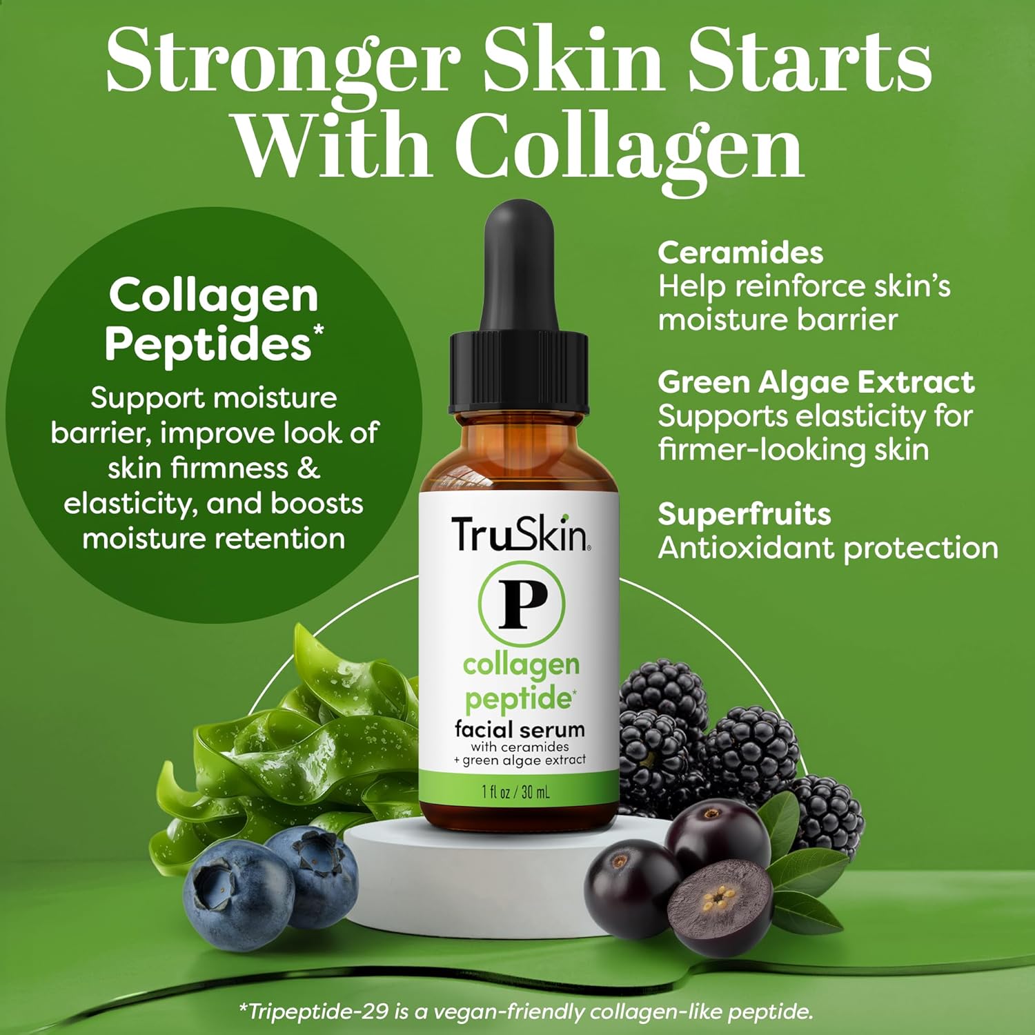 TruSkin Pro Collagen Multi Peptides Serum for Face – Anti Aging Face Serum with TriPeptide-29 & Ceramides – Support Skin’s Natural Collagen & Skin Barrier for Firmer-Looking Skin – 1 fl. Oz-GlimoraGlow