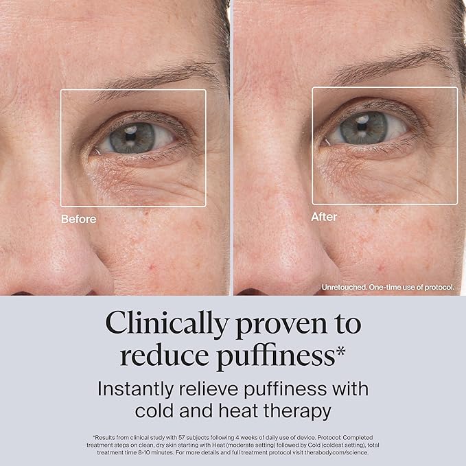 Therabody TheraFace Depuffing Wand – Cold and Heat Skincare Treatment to Depuff and Glow; Beauty Wand, Face Roller and Eye Massager for Eye Puffiness, Dark Circles and Skin Radiance (Indigo)-GlimoraGlow