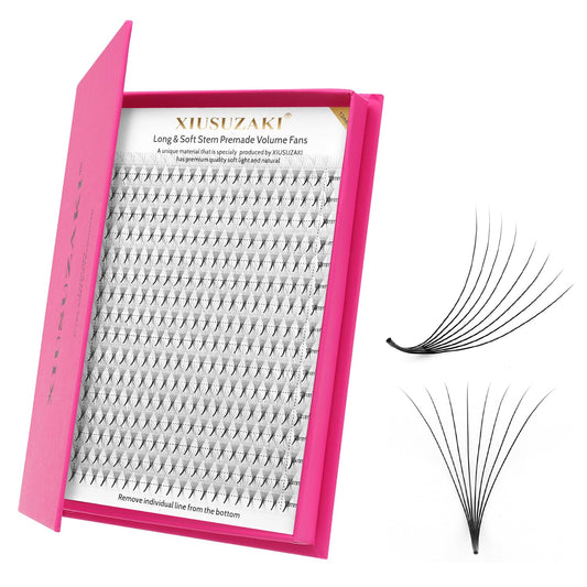 Premade Fans Eyelash Extensions 8D Volume Lash Extensions 0.07 Thickness Eyelash Extension C Curl Premade Lash Fans Mix 9-16mm Fluffy Soft Handmade Lash Fan Eyelashes(8D-0.07-C,9-16mm)-GlimoraGlow
