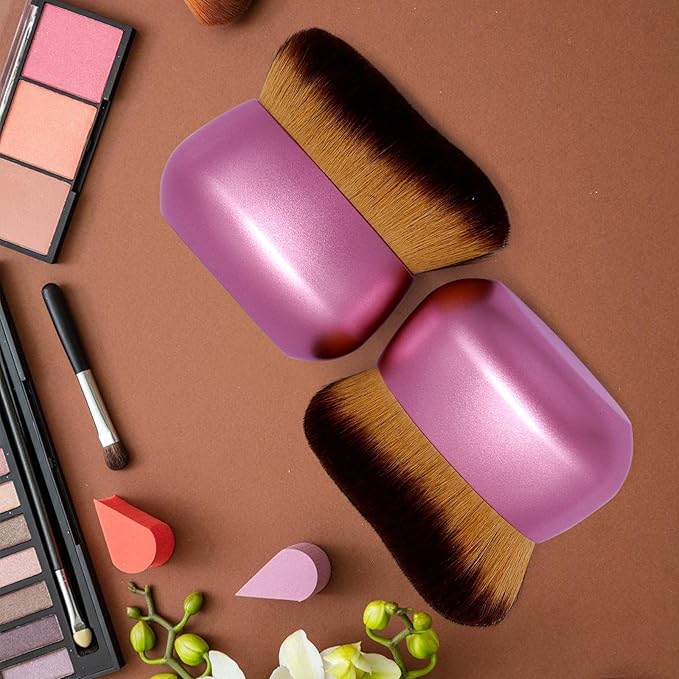 Extra Large Body Makeup Brush For Self Tanner, Leg Makeup &Bronzer Blend,75 mm Wide-headed Kabuki Brush Provides More Even &Pretty Application, Sunscreen Face& Back Makeup Brush, Wet&Dry Use- Purple-GlimoraGlow