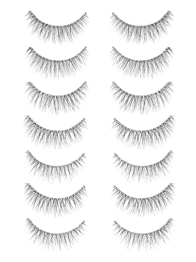 False Lashes Natural Look Wispy Eyelashes 13MM Eye Lash Pack for Daily C Curl Natural Lashes 7 Pair Siligli-GlimoraGlow