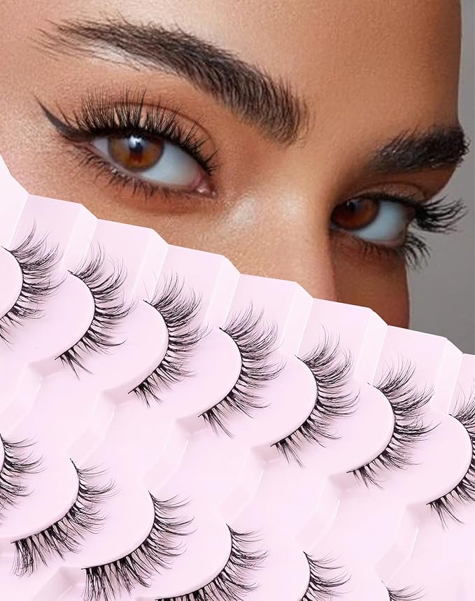 False Eyelashes Cat Eye Lashes Wispy Lashes Fake Lashes Natural Lashes Fake Eyelashes Natural Eyelashes Mink Lashes UP14-GlimoraGlow