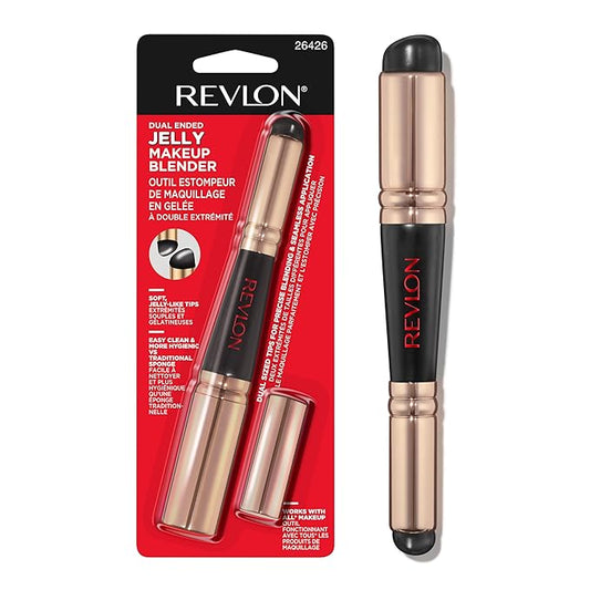 Revlon Dual Ended Jelly Makeup Blender Tool, Silicone Makeup Applicator for Blush, Bronzer, Concealer, Contour, Eyes, and Lips, 1 count-GlimoraGlow