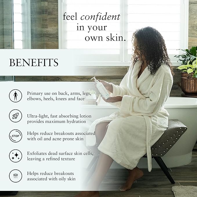 Perfect Image Gly + Sal Exfoliating Body Lotion, 8% Glycolic Acid and 2% Salicylic Acid Lotion Enhanced with Green Tea, Papaya, Bearberry, Licorice and Amino Complex-GlimoraGlow